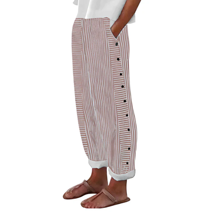 ☀️ Frühlings-Hot-Sale 50 % RABATT!! 🌿🌸 Bequeme blau gestreifte Hose mit Seitentaschen