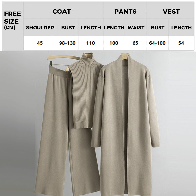 ⏳Begrenzte Zeit 50% Rabatt💥3-teiliges Set - Herbstliche ärmellose Weste & Strickjacke & Hose