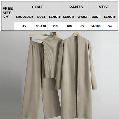 ⏳Begrenzte Zeit 50% Rabatt💥3-teiliges Set - Herbstliche ärmellose Weste & Strickjacke & Hose