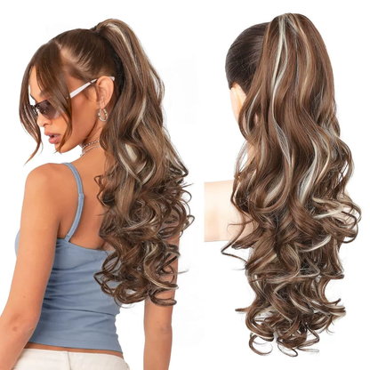 💜Zeitlich begrenzte Aktion 50 % Rabatt💜Clip-on-Haarverlängerung für welligen Pferdeschwanz