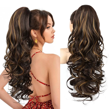 💜Zeitlich begrenzte Aktion 50 % Rabatt💜Clip-on-Haarverlängerung für welligen Pferdeschwanz