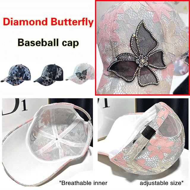 🧢 59% RABATT! 🦋 Mesh-Diamant-Schmetterling-Baseballkappe – Atmungsaktiv, Verstellbare Passform & Perfekt Für Einen Leichten, Trendigen Look ☀️