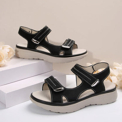 💥Heißer Verkauf – 50% RABATT🔥Damen-Keilsandalen mit Klettverschluss