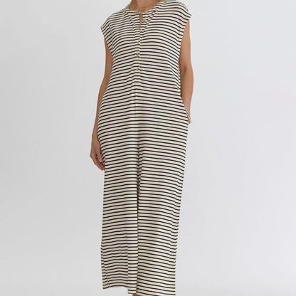 🌞50% Rabatt!☕️Oversized Streifen-Jumpsuit: Luftig, Zeitlos & Absolut Bequem