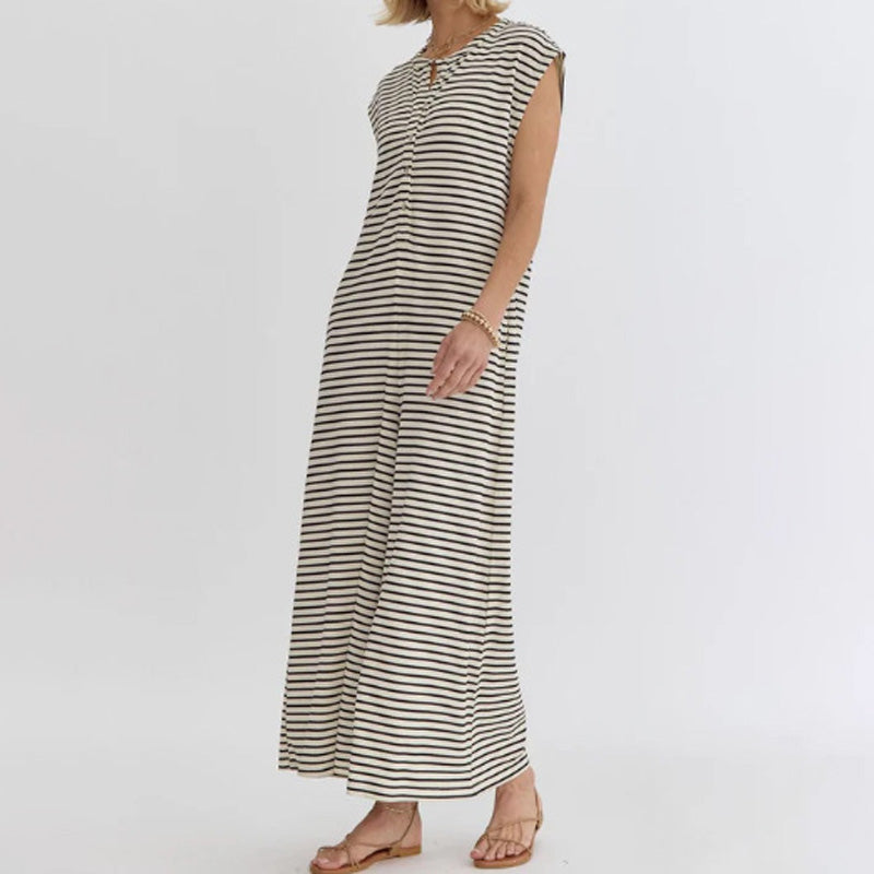 🌞50% Rabatt!☕️Oversized Streifen-Jumpsuit: Luftig, Zeitlos & Absolut Bequem