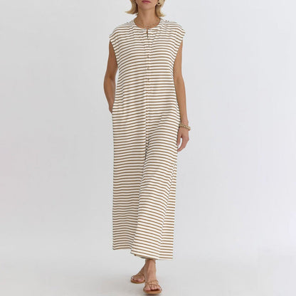 🌞50% Rabatt!☕️Oversized Streifen-Jumpsuit: Luftig, Zeitlos & Absolut Bequem
