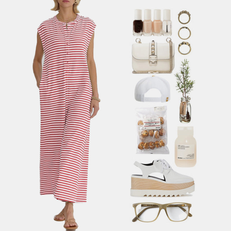 🌞50% Rabatt!☕️Oversized Streifen-Jumpsuit: Luftig, Zeitlos & Absolut Bequem