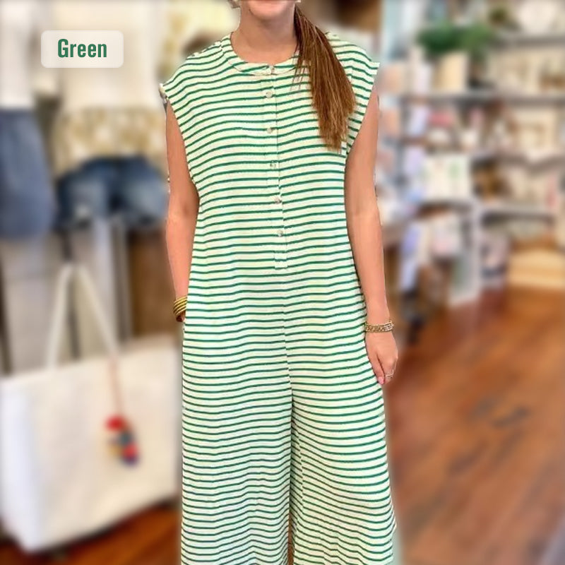 🌞50% Rabatt!☕️Oversized Streifen-Jumpsuit: Luftig, Zeitlos & Absolut Bequem
