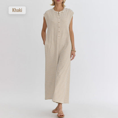 🌞50% Rabatt!☕️Oversized Streifen-Jumpsuit: Luftig, Zeitlos & Absolut Bequem