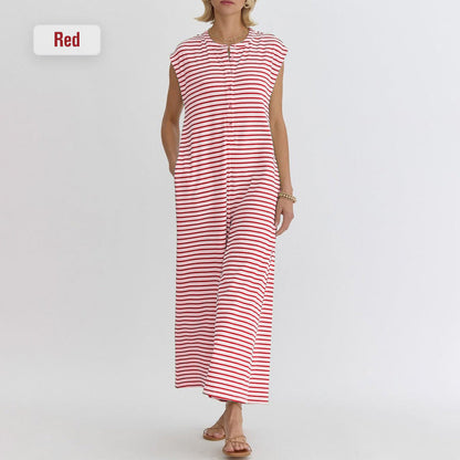 🌞50% Rabatt!☕️Oversized Streifen-Jumpsuit: Luftig, Zeitlos & Absolut Bequem