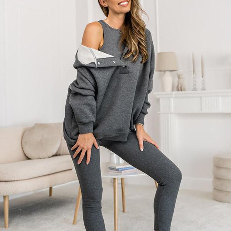 ⏳Zeitlich begrenztes Sonderangebot €33,98⏰Lässiger und bequemer Sweatshirt-Anzug mit Kapuze