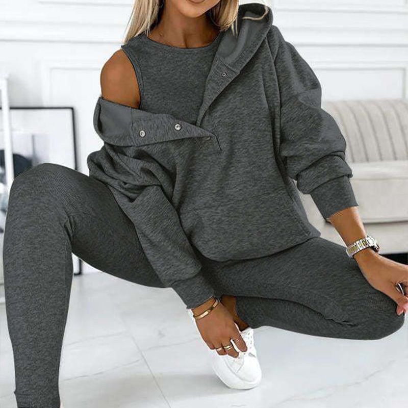 ⏳Zeitlich begrenztes Sonderangebot €33,98⏰Lässiger und bequemer Sweatshirt-Anzug mit Kapuze