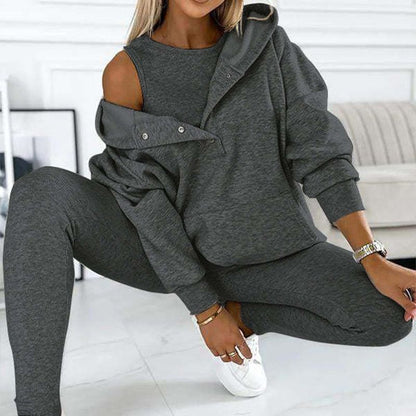 ⏳Zeitlich begrenztes Sonderangebot €33,98⏰Lässiger und bequemer Sweatshirt-Anzug mit Kapuze