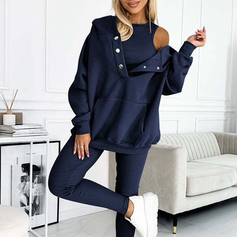 ⏳Zeitlich begrenztes Sonderangebot €33,98⏰Lässiger und bequemer Sweatshirt-Anzug mit Kapuze