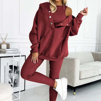 ⏳Zeitlich begrenztes Sonderangebot €33,98⏰Lässiger und bequemer Sweatshirt-Anzug mit Kapuze