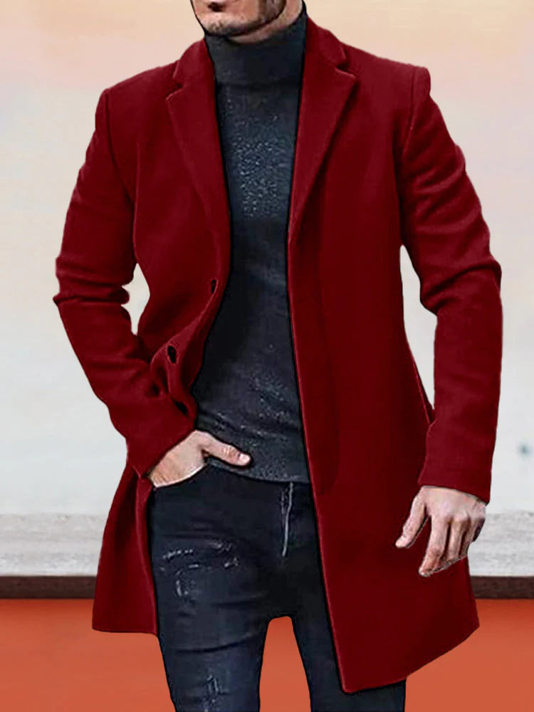 🔥Black-Friday-Mega-Angebot – 50 % Rabatt!🔥Herren einreihige einfarbige Jacke mit Schnalle