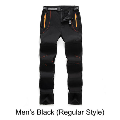 Winddichte, wasserdichte, warme Wanderhose mit elastischem Bund