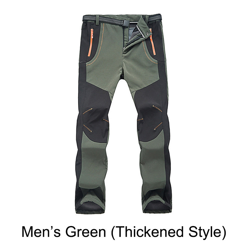 Winddichte, wasserdichte, warme Wanderhose mit elastischem Bund