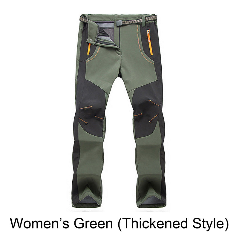Winddichte, wasserdichte, warme Wanderhose mit elastischem Bund