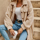 Trendige knielange flauschige Winterjacke für Frauen