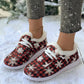 Damen dicke warme gedruckte flache Schuhe