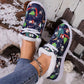 Damen dicke warme gedruckte flache Schuhe