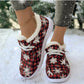 Damen dicke warme gedruckte flache Schuhe