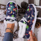 Damen dicke warme gedruckte flache Schuhe