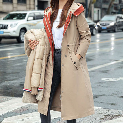 ✨Damen Winterparka mit Kapuze und warmem Fellkragen