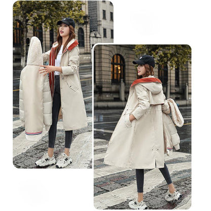 ✨Damen Winterparka mit Kapuze und warmem Fellkragen