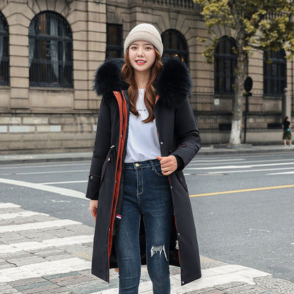 ✨Damen Winterparka mit Kapuze und warmem Fellkragen