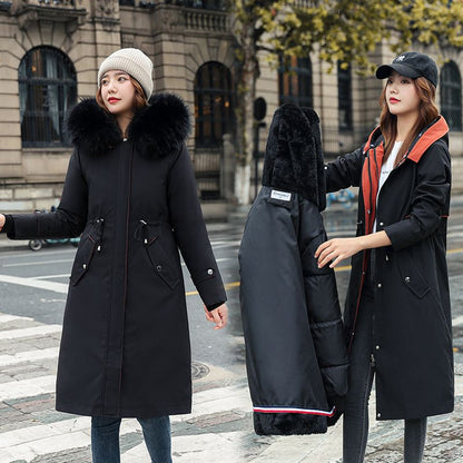 ✨Damen Winterparka mit Kapuze und warmem Fellkragen