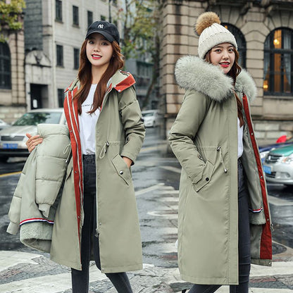 ✨Damen Winterparka mit Kapuze und warmem Fellkragen