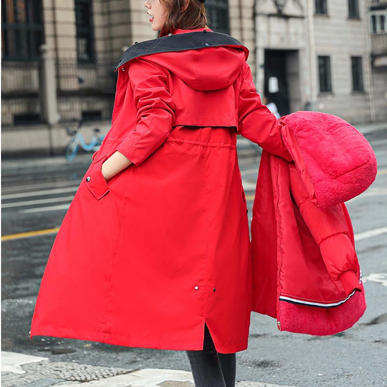 ✨Damen Winterparka mit Kapuze und warmem Fellkragen
