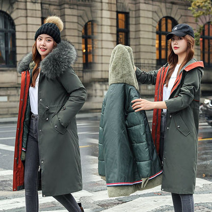 ✨Damen Winterparka mit Kapuze und warmem Fellkragen