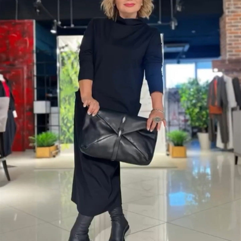 🎁Damen-Spitzhals-Kleid mit Taschen