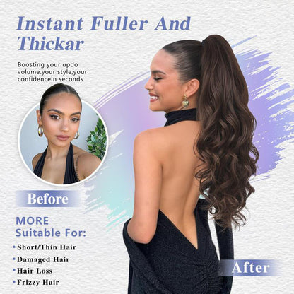 💜Zeitlich begrenzte Aktion 50 % Rabatt💜Clip-on-Haarverlängerung für welligen Pferdeschwanz