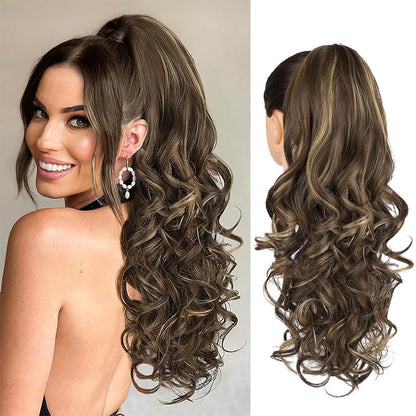 💜Zeitlich begrenzte Aktion 50 % Rabatt💜Clip-on-Haarverlängerung für welligen Pferdeschwanz