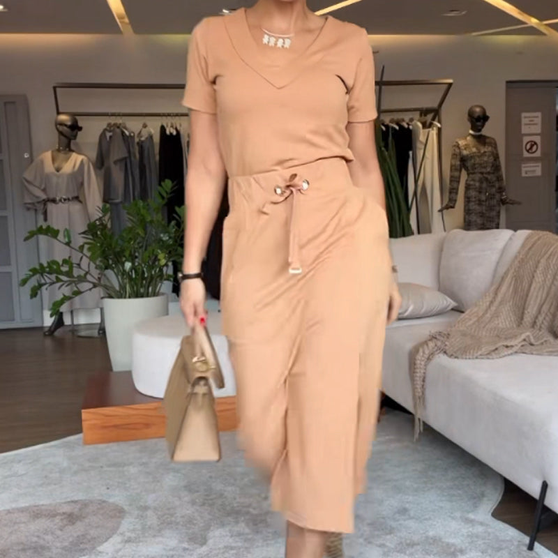 ⏳Zeitlich begrenzter Rabatt💥💃Set aus Oberteil und Rock mit V-Ausschnitt für Damen（S-5XL）