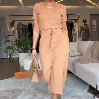 ⏳Zeitlich begrenzter Rabatt💥💃Set aus Oberteil und Rock mit V-Ausschnitt für Damen（S-5XL）