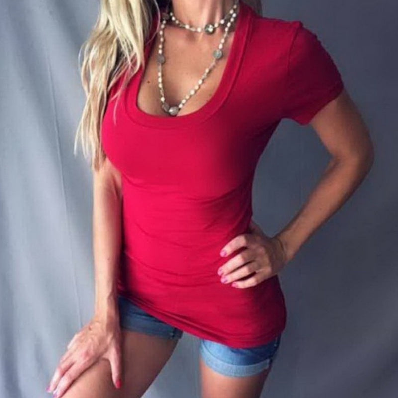 ✨1 kaufen, 1 gratis💥Damen Sommer Tief V-Ausschnitt Slim Tops