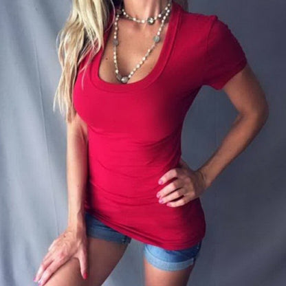 ✨1 kaufen, 1 gratis💥Damen Sommer Tief V-Ausschnitt Slim Tops