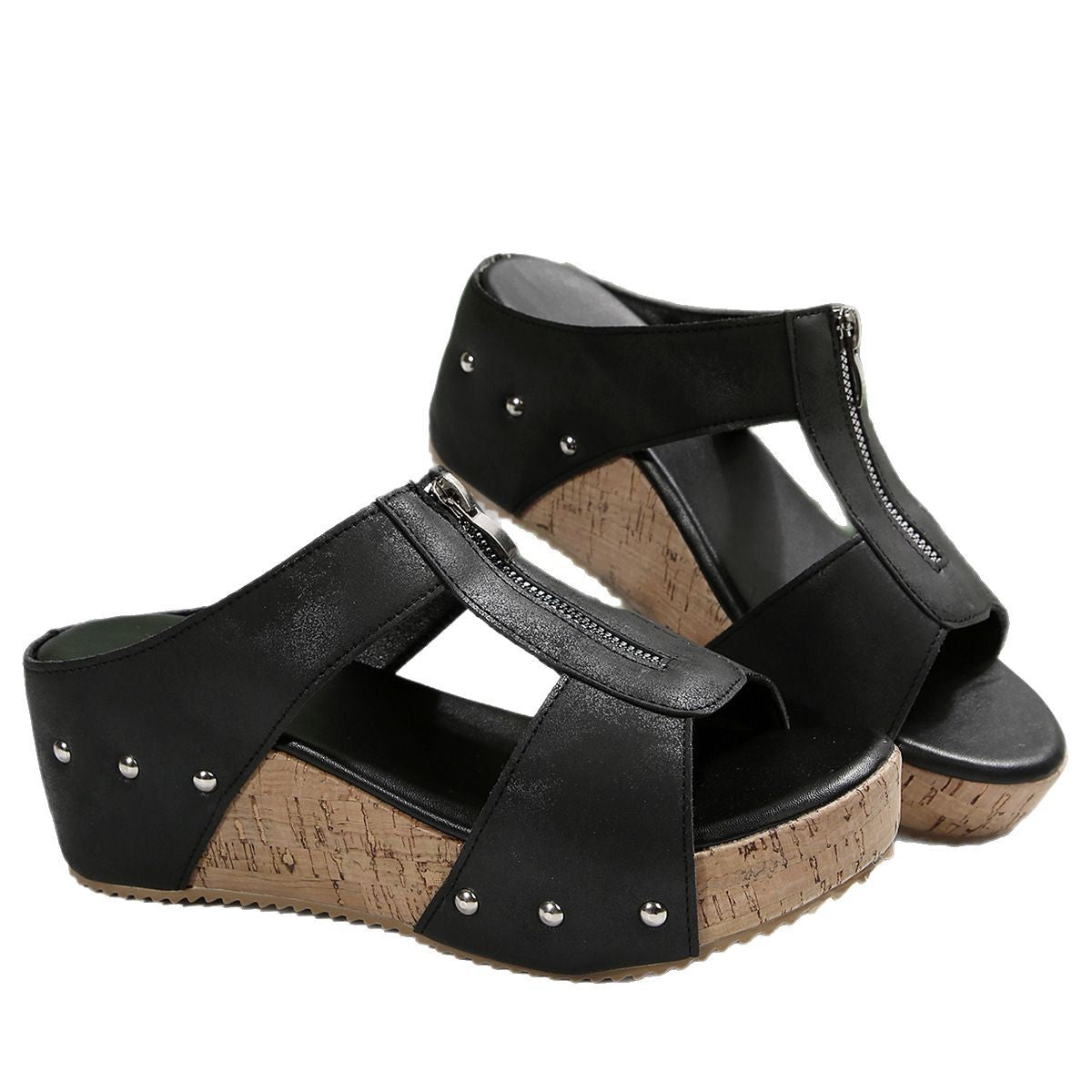 ✨ 48 % Rabatt! Sommer-Must-have: Nieten-Zehensteg-Keilabsandalen – modisch & bequem! 👡🔥