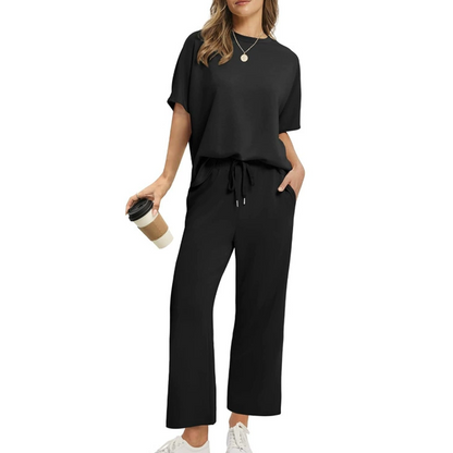 🌸LETZTER TAG – 60 % RABATT💖 Weiches, lässiges Damen-Set aus Oberteil und Hose