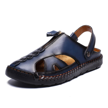 🏆Handgefertigt aus echtem Leder🥇Lässige Sandalen mit umklappbarem Fersenriemen für Herren
