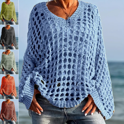 👚 53% RABATT! 💖 Damen Casual Häkelstrick-Top – Einfarbig, Leicht & Perfekt Für Den Alltag & Warme Tage ☀️