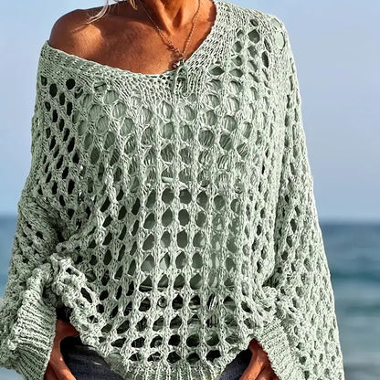 👚 53% RABATT! 💖 Damen Casual Häkelstrick-Top – Einfarbig, Leicht & Perfekt Für Den Alltag & Warme Tage ☀️