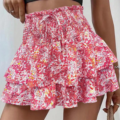 😍 Letzter Tag der Aktion – 45% Rabatt 💕 Leichter, figurschmeichelnder Rüschen-Maxi-Rock mit Blumenmuster ✨