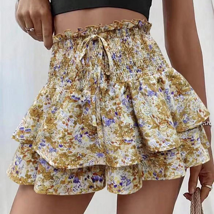 😍 Letzter Tag der Aktion – 45% Rabatt 💕 Leichter, figurschmeichelnder Rüschen-Maxi-Rock mit Blumenmuster ✨