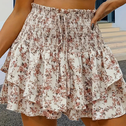 😍 Letzter Tag der Aktion – 45% Rabatt 💕 Leichter, figurschmeichelnder Rüschen-Maxi-Rock mit Blumenmuster ✨